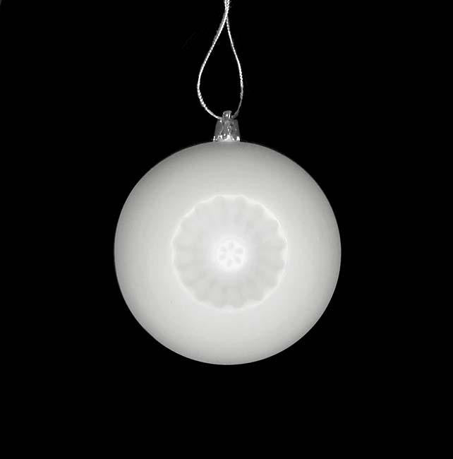 6ct Matte Winter White Retro Reflector Shatterproof Christmas Ball Ornaments 4"