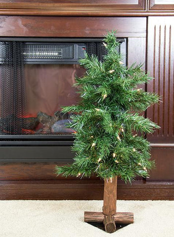 2' Pre-Lit Woodland Alpine Artificial Christmas Tree - Clear Lights