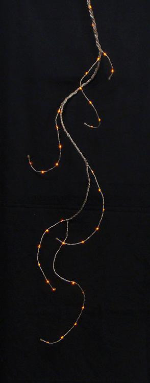 Set of 36 Orange Battery Operated LED Angel Tear Drop Branch Christmas Lights