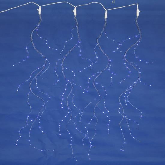 Set of 288 Blue LED Angel Tear Drop Branch Icicle Christmas Light Curtain