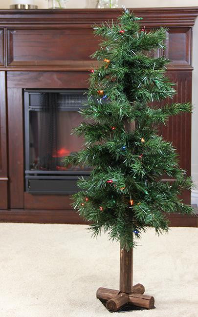 3' Pre-Lit Woodland Alpine Artificial Christmas Tree - Multi Lights