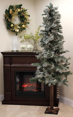 6' Frosted and Glittered Woodland Alpine Artificial Christmas Tree - Unlit