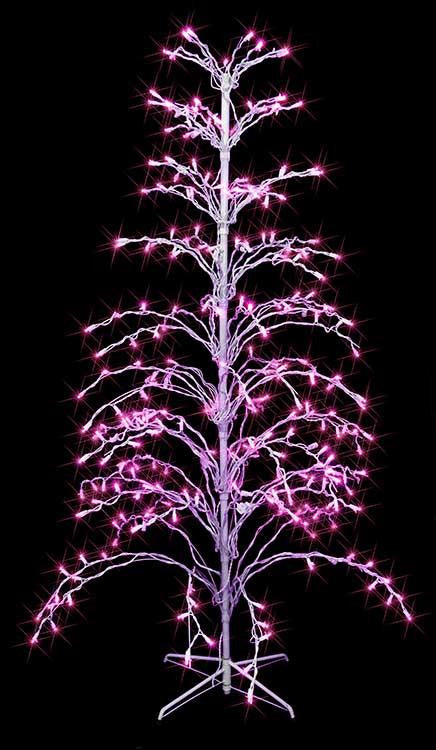 6' Pink LED Lighted Christmas Cascade Twig Tree Outdoor Yard Art Decoration