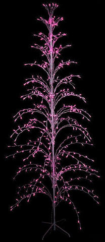 9' Pink LED Lighted Christmas Cascade Twig Tree Outdoor Yard Art Decoration