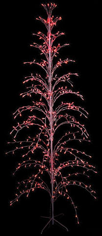 9' Red LED Lighted Christmas Cascade Twig Tree Outdoor Yard Art Decoration