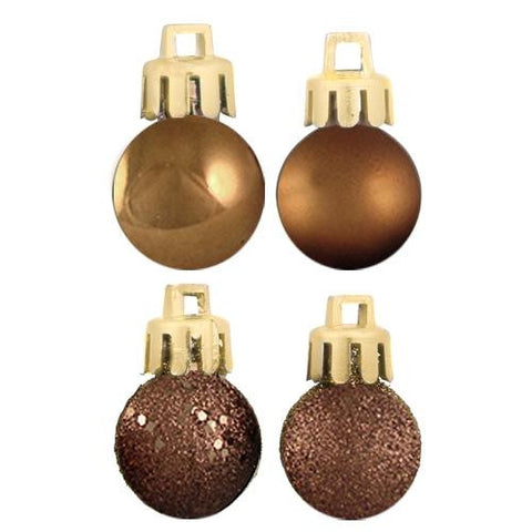 18ct Mocha Brown 4-Finish Shatterproof Christmas Ball Ornaments 1.25" (30mm)