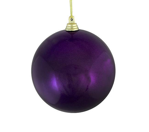 Satin Purple Passion Shatterproof Christmas Ball Ornament 4" (100mm)