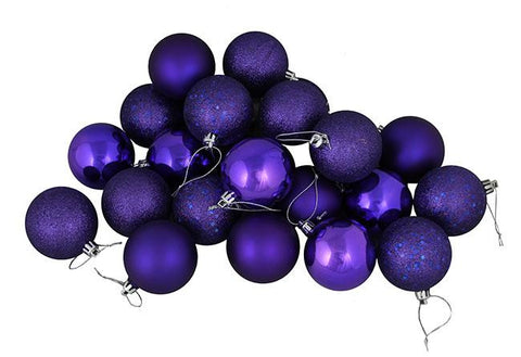 20ct Cobalt Blue Shatterproof 4-Finish Christmas Ball Ornaments 2.75" (70mm)