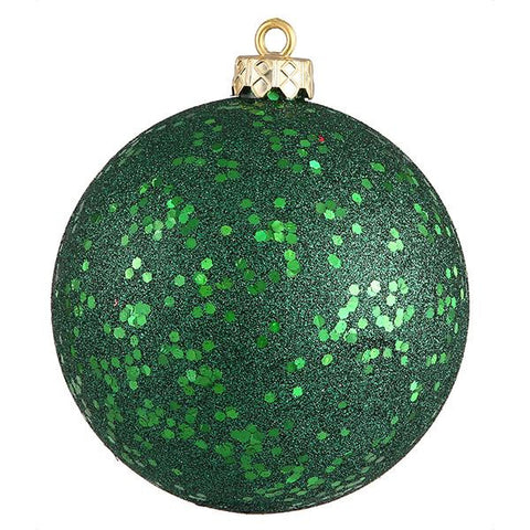 Emerald Green Holographic Glitter Shatterproof Christmas Ornament 6" (150mm)