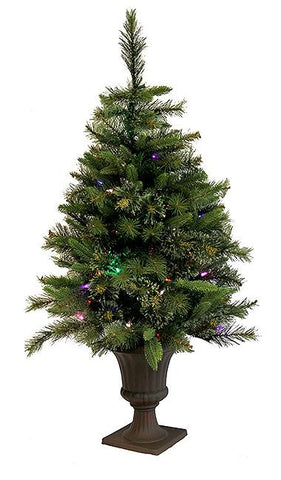 3.5' Pre-Lit Mixed Cashmere Pine Potted Artificial Christmas Tree - Multi LED Lights