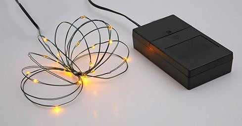 B-O Multi Function Ultra Slim Wire Christmas Light Set - 24 Yellow LED Lights