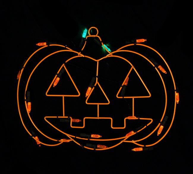 12" Battery Operated LED Lighted Pumpkin Halloween Window Silhouette Decoration