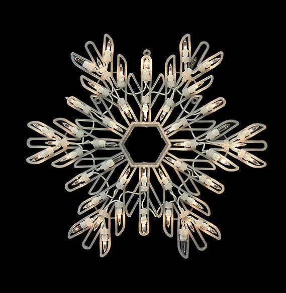 15" Lighted Shimmering Snowflake Christmas Window Silhouette Decoration