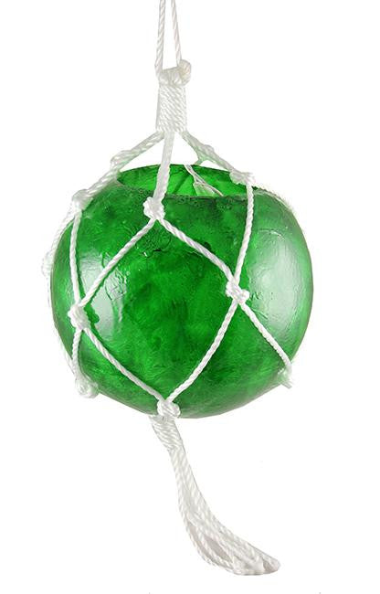 11.5" Lighted Roped Green Ball Outdoor Christmas Decoration - Clear Lights