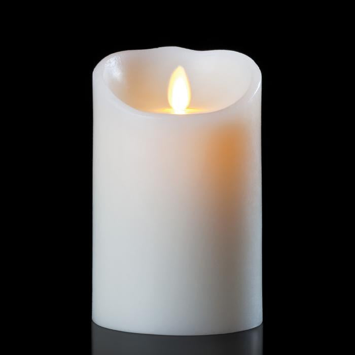 5" Ivory Luminara Flickering Flameless LED Lighted Vanilla Scented Pillar Candle