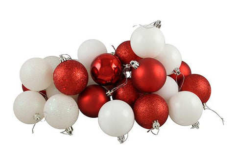 24ct Candy Cane Shatterproof 4-Finish Christmas Ball Ornaments 2.5" (60mm)