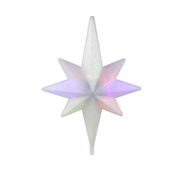 14.5" Winter Frost B-O Multi-Color LED Bethlehem Star Christmas Tree Topper