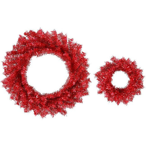 Set of 2 Sparkling Red Hot Artificial Christmas Wreaths 10" & 18" - Unlit