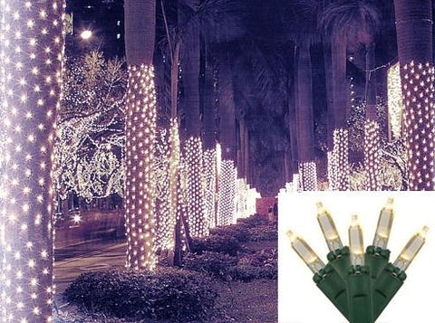 2' x 8' Warm White LED Net Style Tree Trunk Wrap Christmas Lights - Green Wire