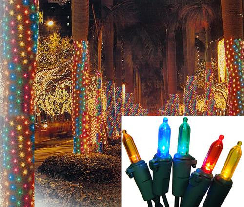 2' x 8' Multi-Color LED Net Style Tree Trunk Wrap Christmas Lights - Green Wire