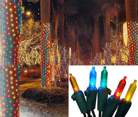 2' x 8' Multi-Color LED Net Style Tree Trunk Wrap Christmas Lights - Green Wire