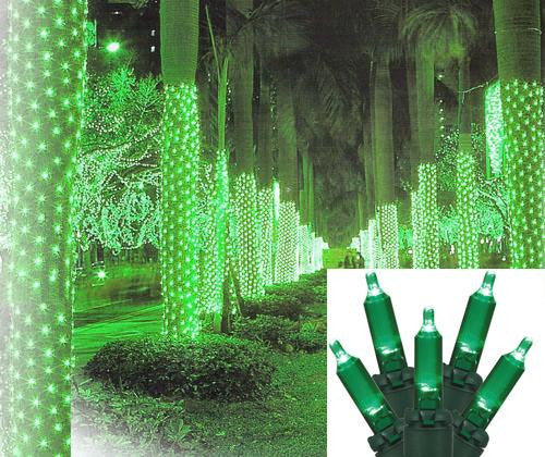 2' x 8' Green LED Net Style Tree Trunk Wrap Christmas Lights - Green Wire