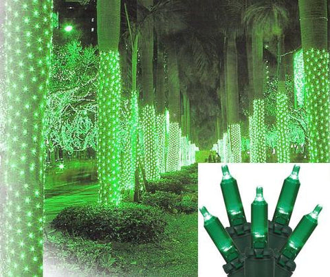 2' x 8' Green LED Net Style Tree Trunk Wrap Christmas Lights - Green Wire