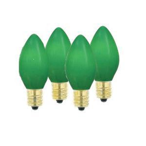 Pack of 4 Opaque Ceramic Green C9 Christmas Replacement Bulbs