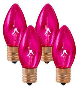 Pack of 4 Transparent Pink C9 Christmas Replacement Bulbs