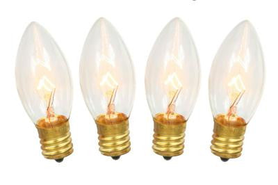 Pack of 4 Transparent Clear Twinkling C9 Christmas Replacement Bulbs