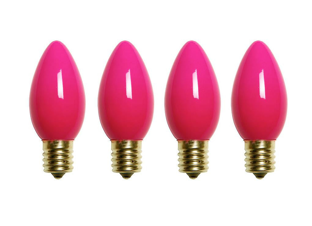 Pack of 4 Opaque Pink C7 Christmas Replacement Bulbs