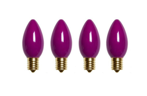 Pack of 4 Opaque Purple C7 Christmas Replacement Bulbs