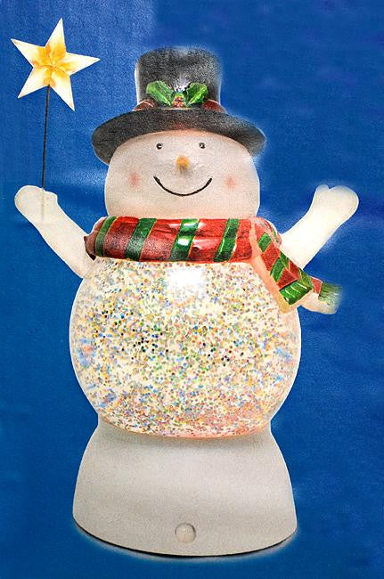 7" Battery Operated LED Lighted Color-Changing Snowman Christmas Glitterdome