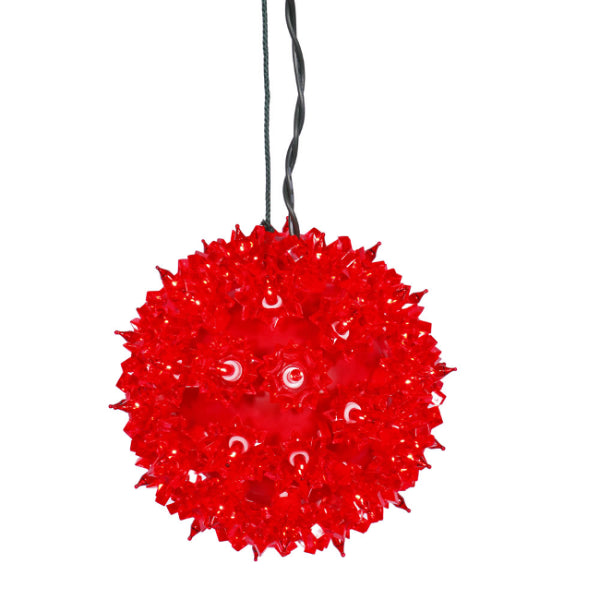 6" Red Pre-Lit Starlight Hanging Sphere Christmas Ball Decoration