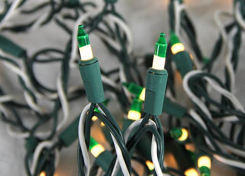 Set of 50 Green & White St. Patrick's Christmas Mini Lights - Green-White Wire