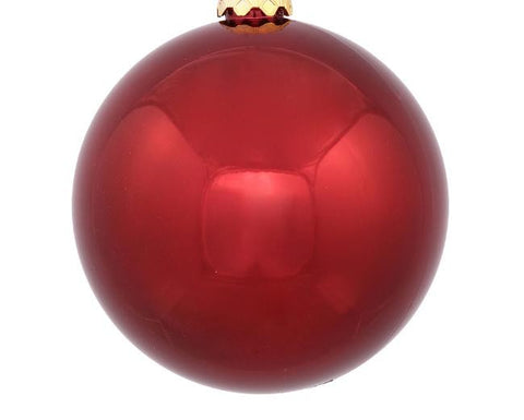 Shiny Burgundy Shatterproof Christmas Ball Ornament 4" (100mm)