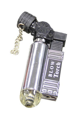 3.25" Black & Silver Blow Torch Refillable Versatile Lighter