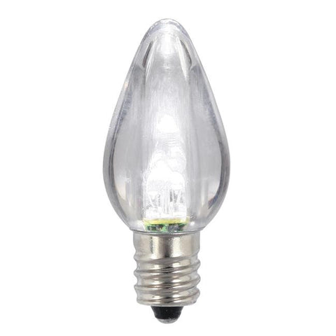 Pack of 25 Pure White LED Transparent Twinkle C7 Christmas Replacement Bulbs