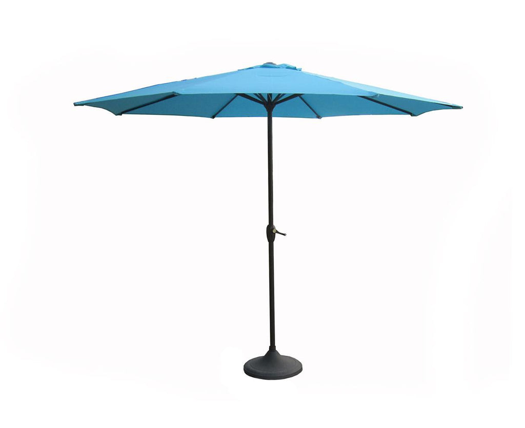 9' Outdoor Patio Market Umbrella with Hand Crank and Tilt - Turquoise Blue