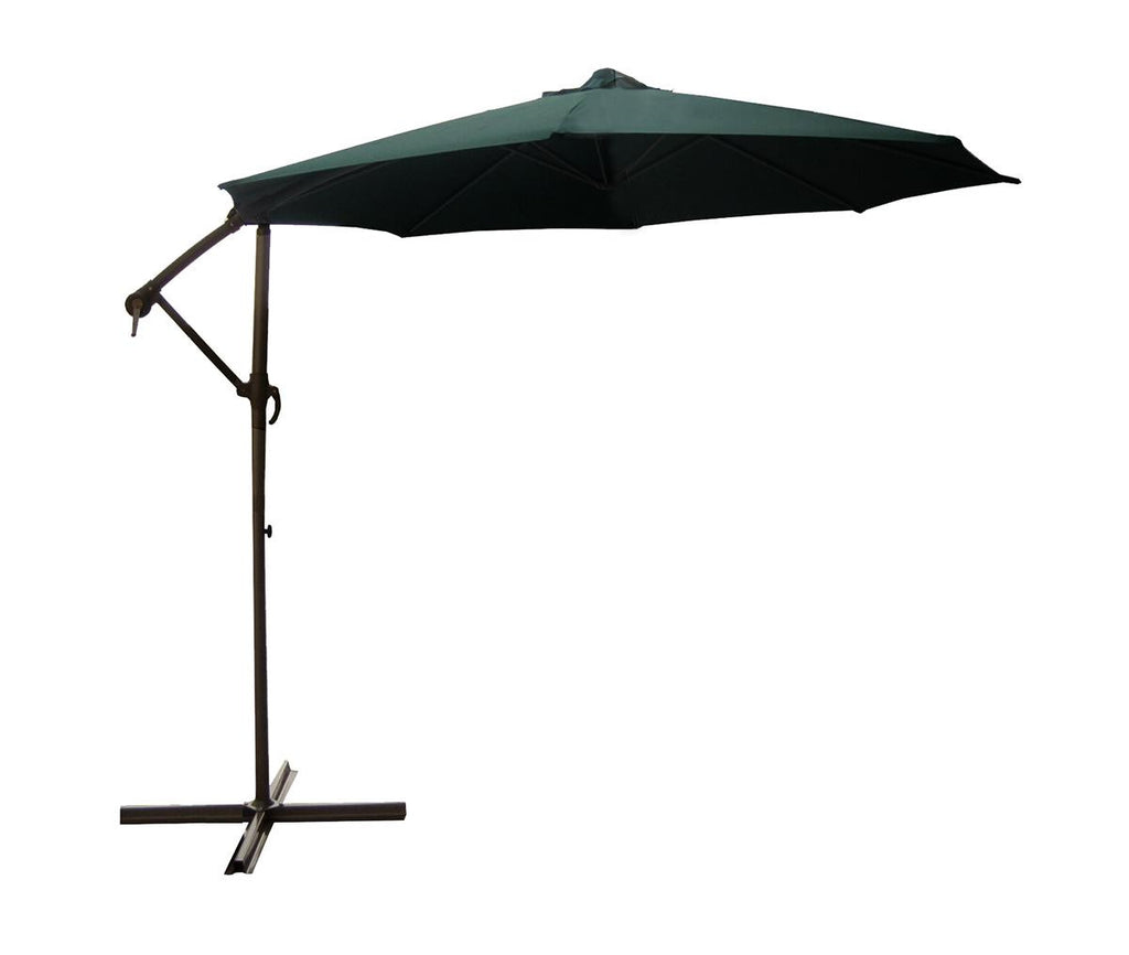 10' Outdoor Patio Off-Set Crank and Tilt Umbrella - Hunter Green