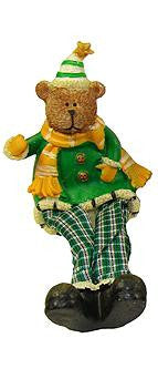 Green Plaid Sitting Teddy Bear Christmas Table Top Figure 5.5"