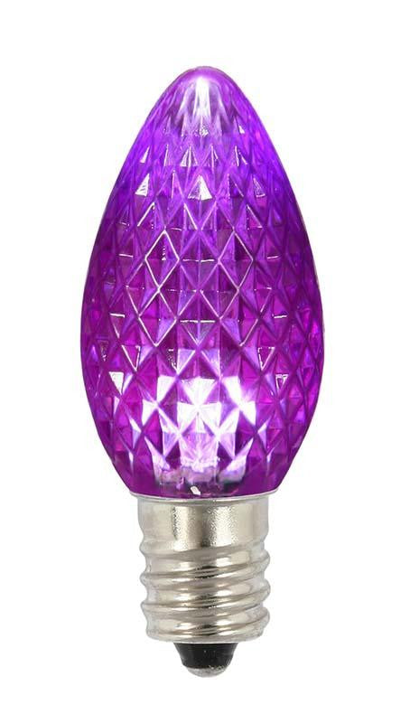 Pack of 25 LED C7 Purple Twinkle Replacement Christmas Light Bulbs