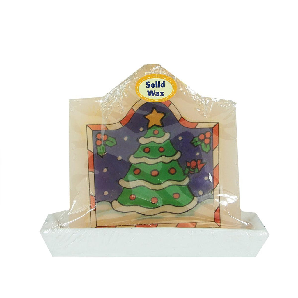 4.25" Decorative Christmas Tree Christmas Candle with Real Wax