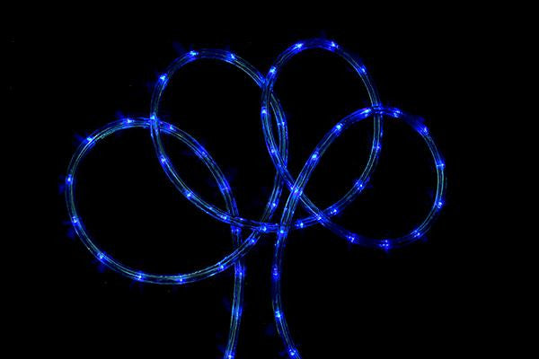 102' Blue Indoor-Outdoor Christmas Rope Lights - 1" Bulb Spacing