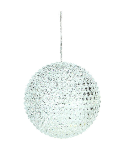 3.5" Silver Iridescent Textured Shatterproof Christmas Ball Ornament