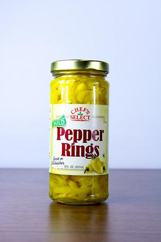 Club Pack of 12 Chef's Select Mild Pepper Rings 8 oz. #30942