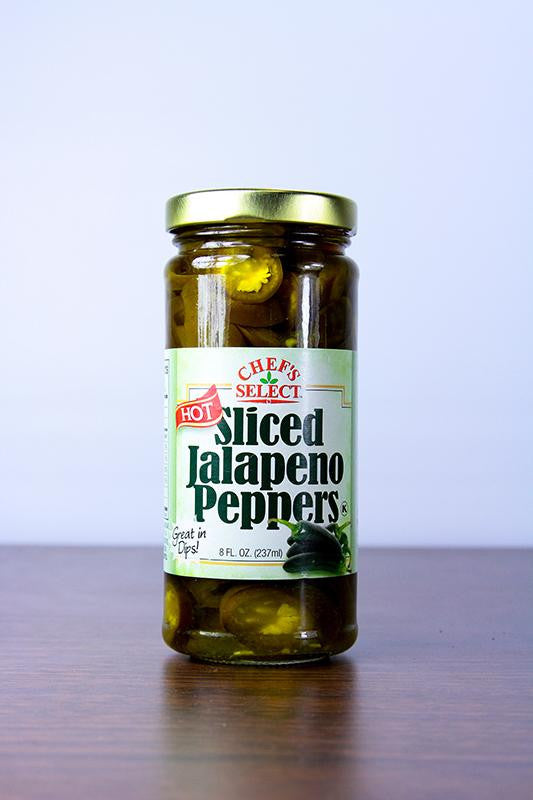 Club Pack of 12 Chef's Select Hot Sliced Jalapeno Peppers 8 oz. #30945