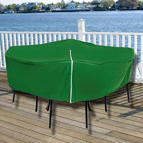 Durable Round Outdoor Patio Set Vinyl Furniture Cover - Green