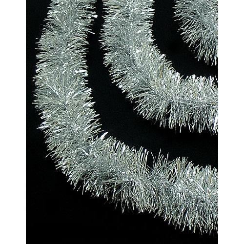 50' Festive Shiny Silver Christmas Foil Tinsel Garland - Unlit