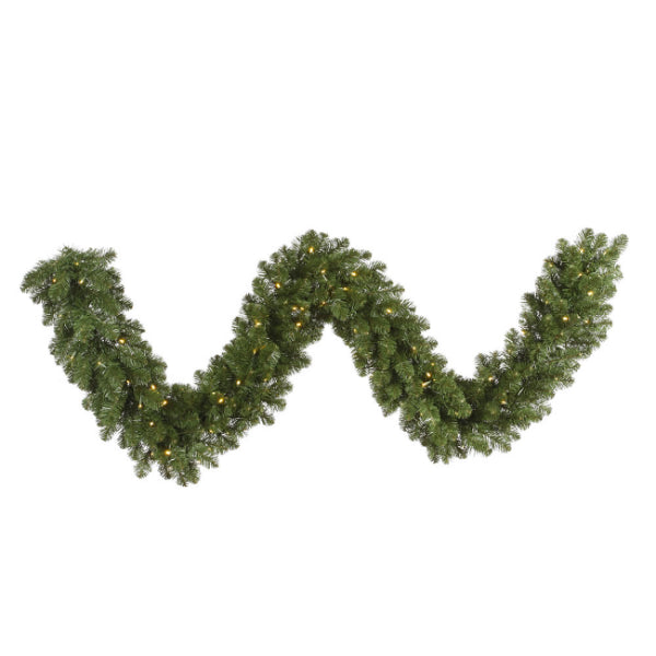 9' x 18" Pre-Lit Grand Teton Artificial Christmas Garland - Warm White LED Lights